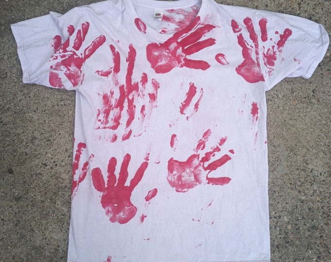 T-Shirt - " BloodyHands " - Unique - ( Size L )