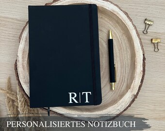 Personalized notebook in black with name I lined I gift idea notes I Christmas gift men I with desired name
