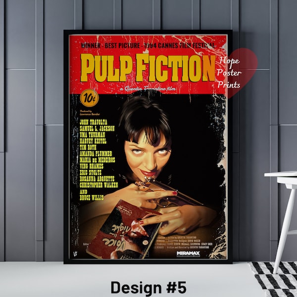 Pulp Fiction Poster, Pulp Fiction Print, Pulp Fiction Decor, Pulp Fiction Art, Pulp Fiction Gift, Quentin Tarantino Movie