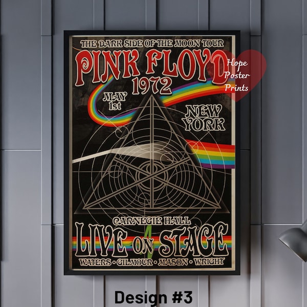 Pink Floyd Poster, Pink Floyd The Dark Side of the Moon Album Cover Posters, Pink Floyd Print, Pink Floyd Decor, Pink Floyd Art