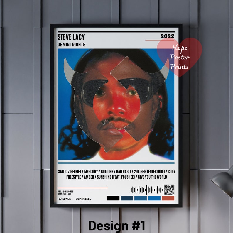 Steve Lacy Poster Steve Lacy Gemini Rights Album Poster Etsy