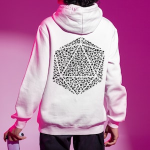 Here Be Dragons Unisex Cotton Dragon D20 Hoodie Sweatshirt for DnD Lovers