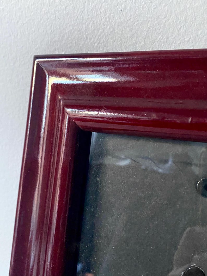 Vintage Deep Mahogany Beveled Lacquered Wood Photo Frame - Etsy