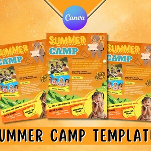 Summer Camp Editable Kid Flyer Template, Kids Invite Flyer, Invitation Kids Template, Summer Kids Camps Template, Event Flyer Template
