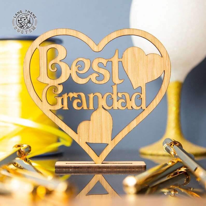 Best Daddy Wood Laser Cut Desk Card Custom Wooden Gift for Etsy