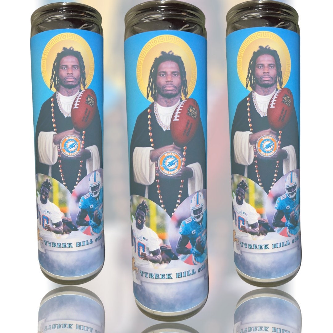 Tyreek Hill Prayer Candle, Miami Dolphins Candle, Miami Quarterback