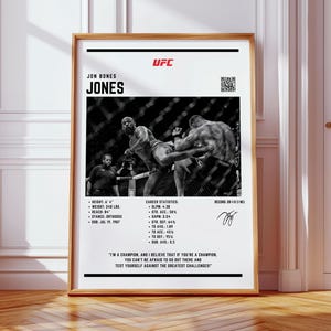 Póster de Jon Jones en la UFC: Estadísticas y fotos (Descarga digital)