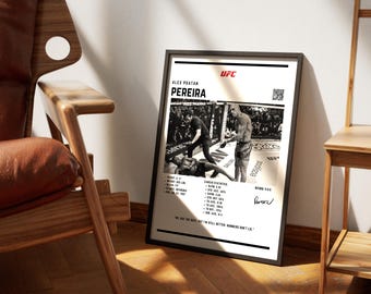 Gift for UFC Fans: Personalized Alex Periera Poster with Exclusive Photos and Stats