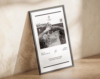 Plakat UEFA Karima Benzemy: Prezent dla kibica piłki nożnej (do pobrania cyfrowego)