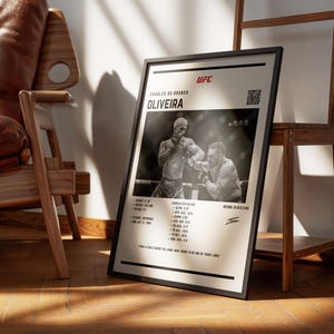 Poster di Charles Oliviera UFС con foto, statistiche e altro, regalo personalizzato