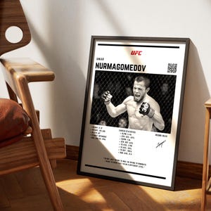 Umar Nurmagomedov UFС Poster Includes Photos, Stats and More, Personalized Gift
