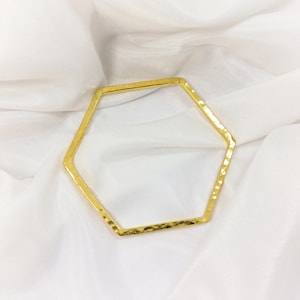 Minimalist Bangle bracelet, Gold plated brass metal bangle, Modern design statement bangle, Handmade hammered texture bangle for women.