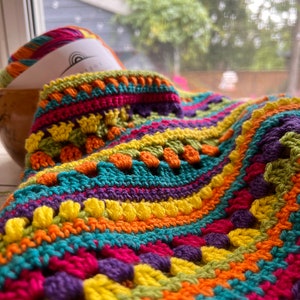 Siesta Fiesta Crochet Blanket PATTERN 2-PAGE PDF