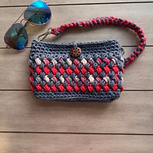 PDF 1-PAGE PATTERN for Small Zig Zag Crochet Purse 8 x 5 x 1.5