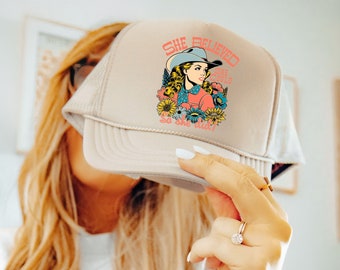 Cowgirl Trucker Hat, Western Trucker Hat, Vintage Cowboy Trucker Hat, Country Trucker Hat, Rodeo Trucker Hat, Gift for Cowgirl