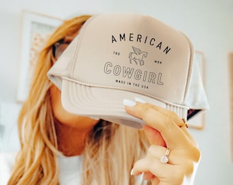 Casquette trucker de cow-girl américaine, Casquette trucker de cow-boy, Chapeau western, Jolie casquette trucker, Chapeau de cow-girl, Cowgirl rétro, Chapeau de voyage fille