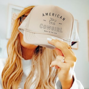 American Cowgirl Trucker Hat, Cowboy Trucker Hat, Western Hat, Cute Trucker Hat, Cowgirl Hat, Retro Cowgirl, Girls Trip Hat