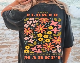 Comfort Colors® Shirt, Flowers Shirt, Wildflower Shirt, Women Shirt, Botanical Shirt, Nature Lover Shirt, Spring Shirt, Flower Gardener Gif