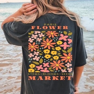 Retro Flower Shirt, Wildflower Tshirt, Wild Flowers Shirt, Floral Tshirt, Gift for Women, Ladies Shirts, Best Friend Gift Comfort Colors Tee