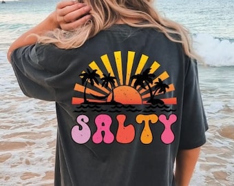 Comfort Colors® Stay Salty Tshirt, Minimal Waves Shirt, Beach Shirt, Ocean tee, Surfing Tshirt, Summer Tee, summer Unisex shirt, Beach Tee