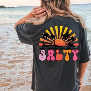 Beach Tshirt, Comfort Colors Shirt, Oversized summer tee, Preppy Clothes, Sunshine State of Mind, Stay Salty Shirt, Trendy Beach Clothes