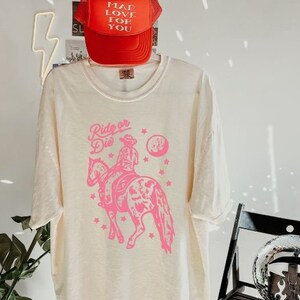 Ride or Die Western Cowgirl Tee Bohemian Retro Vintage Comfort Colors Graphic TShirt Grunge Hippie Boho Western Graphic T-Shirt