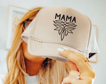 Mama Boot Stitch Trucker Hat, Cowgirl Trucker Hat, Western Trucker Hat, Mama Trucker Hat, Boot Stitch Trucker Hat, Gift for Mom