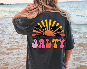 Stay Salty Tee, Summer Graphic Tee, BeachT-shirt, Boho Tee, Vintage Inspired Cotton T-shirt, Unisex Tee, Comfort Colors Tee Girls trip Shirt