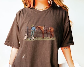 Western Easter Comfort Colors Shirt, Western Graphic Tee, Cowgirl Tshirt, Easter T-Shirt, Cute Bunny T Shirt, Western Bunny Tee, Horse Shirt