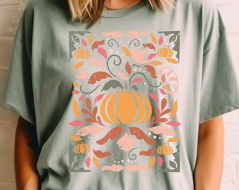 Camisa Comfort Colors®, camiseta de flores de otoño, camisa de naturaleza floral de flores silvestres de Boho, camiseta de otoño, camiseta Boho, Cottagecore, camisa de flores silvestres