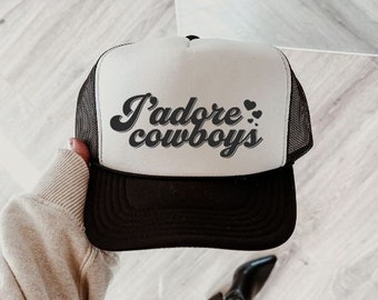 Jadore Cowboy Trucker Hat, Western Trucker Hat, Cowboy Trucker Hat, Cowgirl Trucker Hat, Retro Cowgirl Apparel, Cowgirl Bachelorette Hat