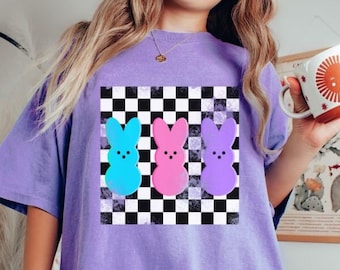 Retro Easter Bunny Peeps Comfort Colors Shirt, Easter TShirt, Cute Easter Gift, Retro Peeps T Shirt, Peeps Shirt, Bunny Tee, Easter Peeps