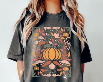 Camisa Comfort Colors®, camiseta de flores de otoño, camisa de naturaleza floral de flores silvestres de Boho, camiseta de otoño, camiseta Boho, Cottagecore, camisa de flores silvestres