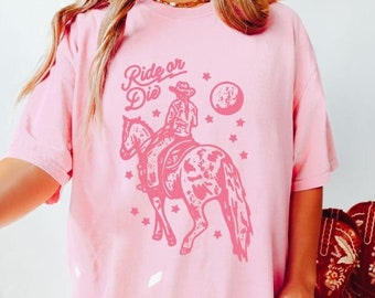 Ride or Die Western Cowgirl Tee Bohemian Retro Vintage Comfort Colors Graphic TShirt Grunge Hippie Boho Western Graphic T-Shirt