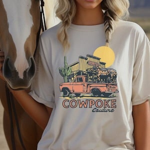 Western Graphic Tee, Retro Cowboy TShirt, Comfort Colors Shirt, Cowgirl Graphic T Shirt, Vintage Rodeo T-Shirt,