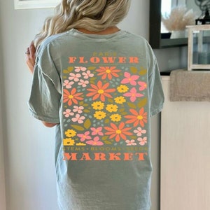 Vintage gepresste Blumen Comfort Colors T-Shirt Boho Wildblumen Cottagecore Shirt Botanisches T-Shirt Pastell Floral Natur Shirt Gartenliebhaber Geschenk