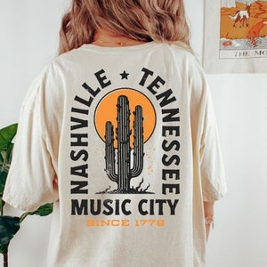 Nashville Tee, Nashville T-shirt, Music City, Tennessee Tee, Vintage Inspired Cotton T-shirt, Unisex Tee, Comfort Colors T-shirt Oversized