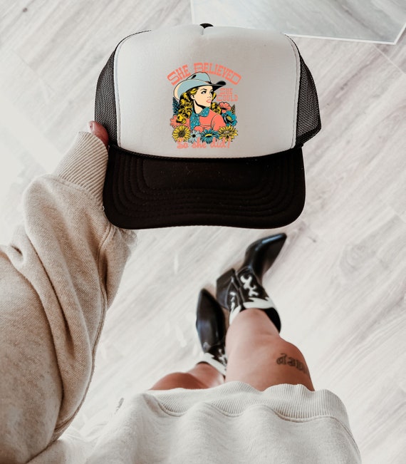 Cowgirl Trucker Hat, Western Trucker Hat, Vintage Cowboy  display picture 1