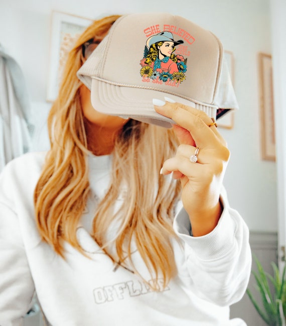 Cowgirl Trucker Hat, Western Trucker Hat, Vintage Cowboy  display picture 1