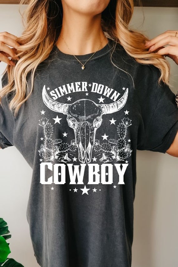 Comfort Colors Cowboy Tshirt Western Clothes Nasvhille Tee Trendy Clothes Country Concert Shirt Howdy Tshirt Western Graphic Tee Bull Skull