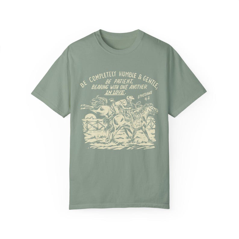 Western Graphic Comfort Colors Shirt, Western Christian Tee, Bibel Vers Tshirt, Religiöses Shirt, Glaube Frauen T-Shirt, Geschenk für Cowgirl Bay