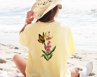 Vintage Pressed Flowers Comfort Colors Tshirt Boho Wildflowers Cottagecore Shirt Botanical Tee Pastel Floral Nature Shirt Garden Lover Gift