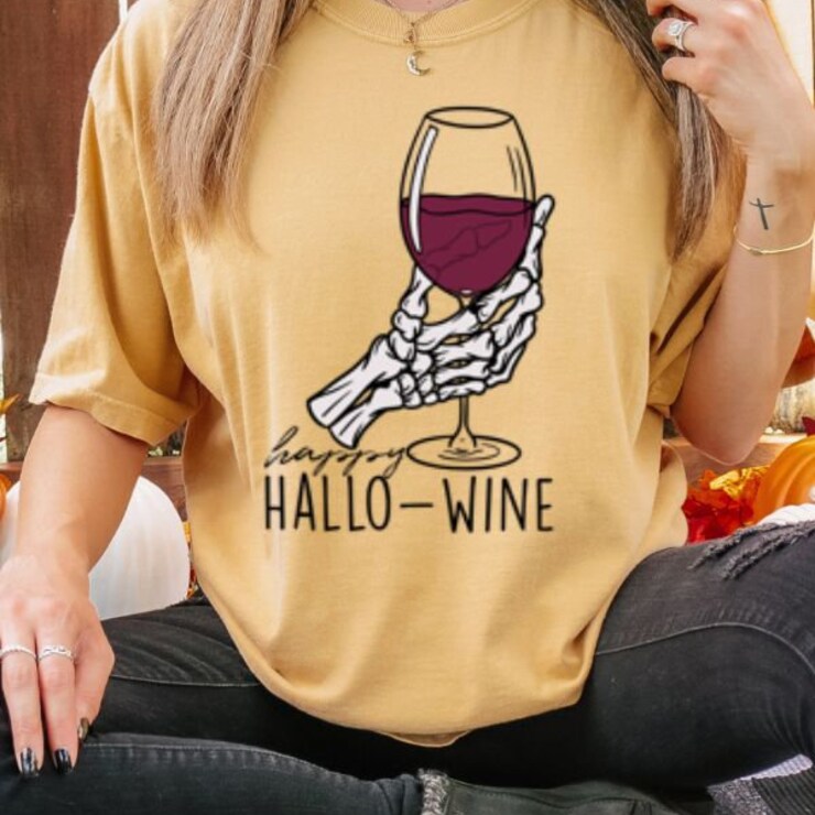 Retro Halloween Comfort Colors Shirt, Wine Saying Tshirt, Vintage Ghost Halloween T-Shirt, Monster Tee, Retro Fall Top, Fall Shirt, Wine Tee