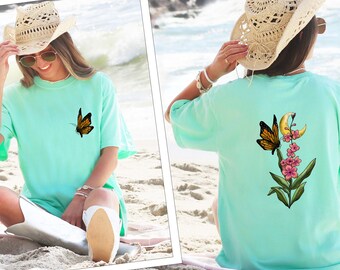 Vintage Pressed Flowers Comfort Colors Tshirt Boho Wildflowers Cottagecore Shirt Botanical Tee Pastel Floral Nature Shirt Garden Lover Gift