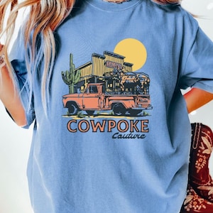 Western Graphic Tee, Retro Cowboy TShirt, Comfort Colors Shirt, Cowgirl Graphic T Shirt, Vintage Rodeo T-Shirt,