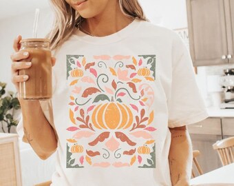 Camisa Comfort Colors®, camiseta de flores de otoño, camisa de naturaleza floral de flores silvestres de Boho, camiseta de otoño, camiseta Boho, Cottagecore, camisa de flores silvestres