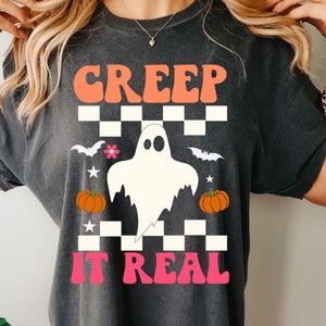 Retro Halloween Comfort Colors shirt, Creep it Real Shirt, Vintage Ghost Halloween Shirt, Witch Shirt, Retro Fall Shirt, Fall Shirt,