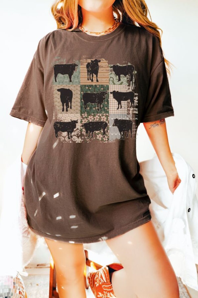 Cow Comfort Colors Shirt, Cow Shirt, Western Graphic T Shirt ...