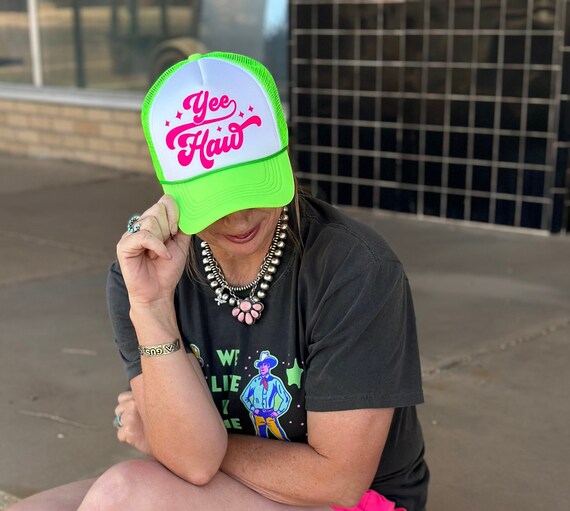 Yeehaw Trucker Hat trendy trucker cap retro trucker hat cute trucker cap  foam trucker hat cowgirl bachelorette Neon Trucker Hat Girls Trip