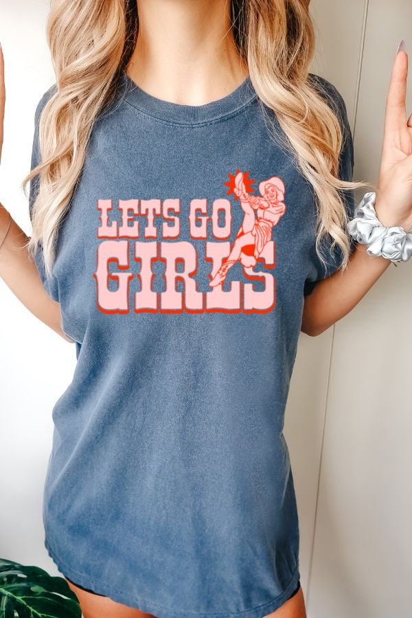 Let's Go Girls T-shirt Addio Al Nubilato Nashville | Cowgirl Per Sposa E Damigelle | Bianco Con Cappello Da Cowboy